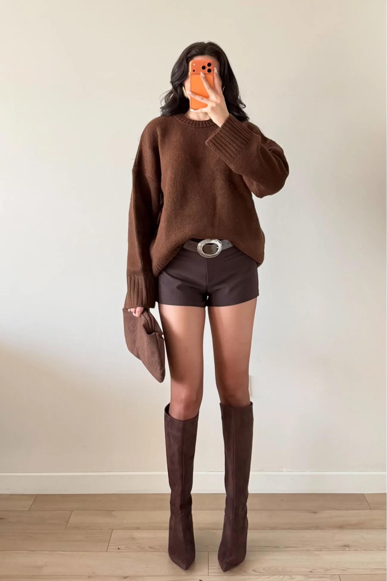 Kadın Kahve Triko Kazak 1014-2217