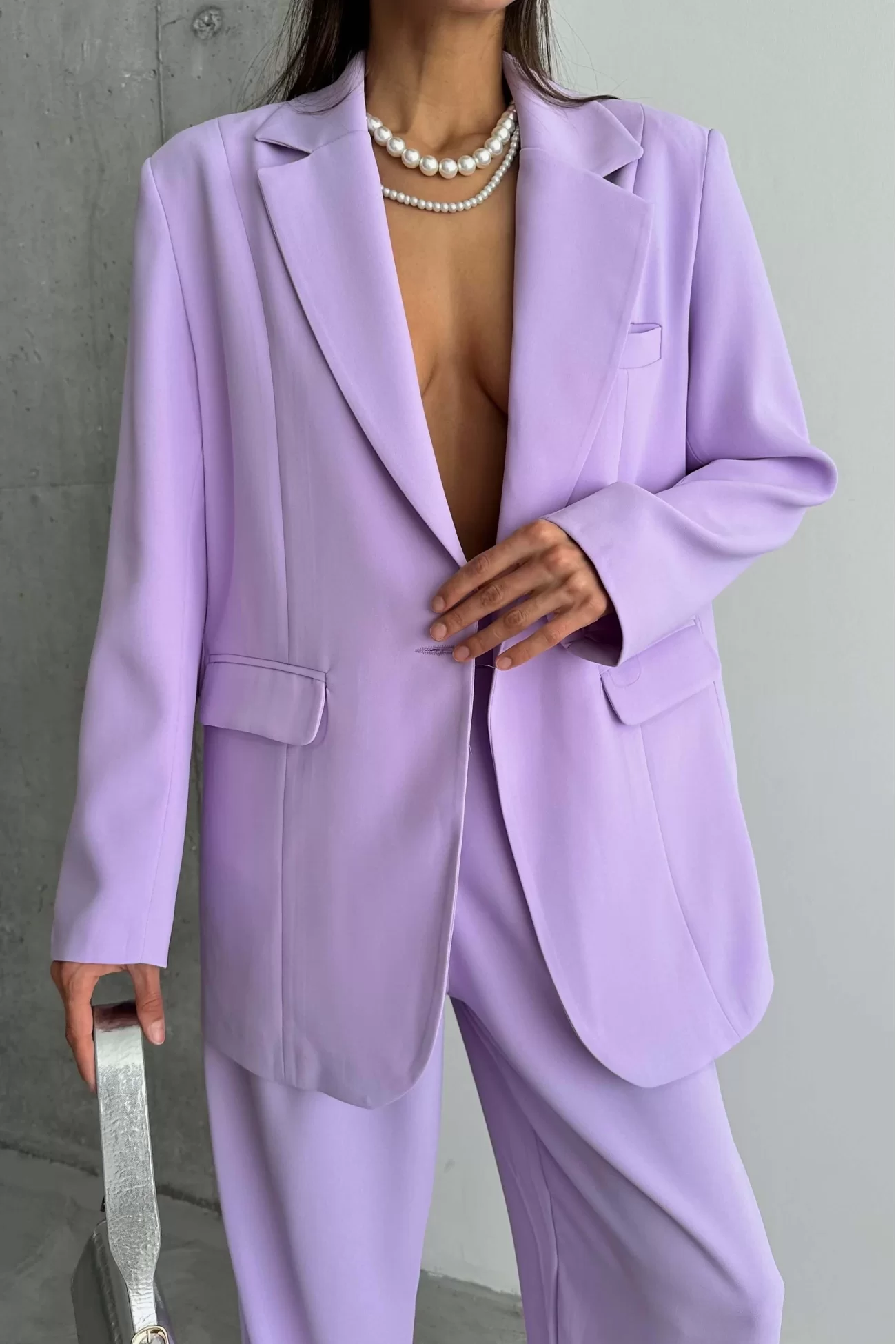 Kadın Lila Blazer Ceket 1017-0002