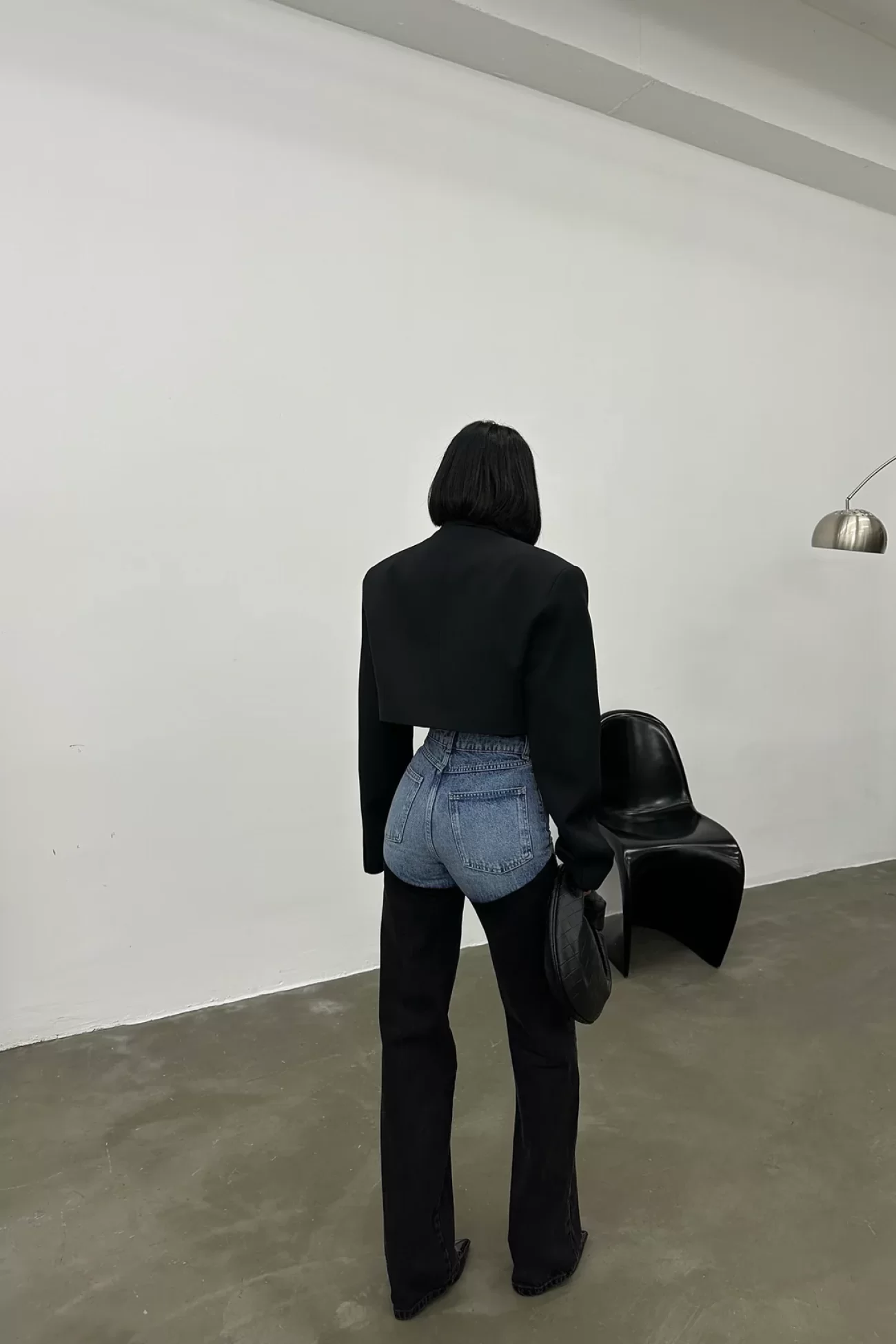 Kadın Mavi Çift Renk Kot Pantolon 1037-3701