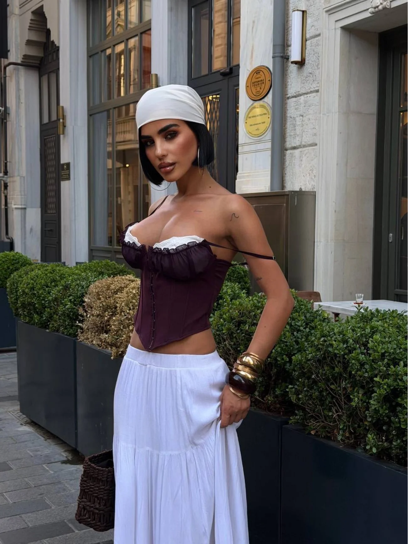 Kadın Mürdüm Agraflı Korse Büstiyer 1026-221826