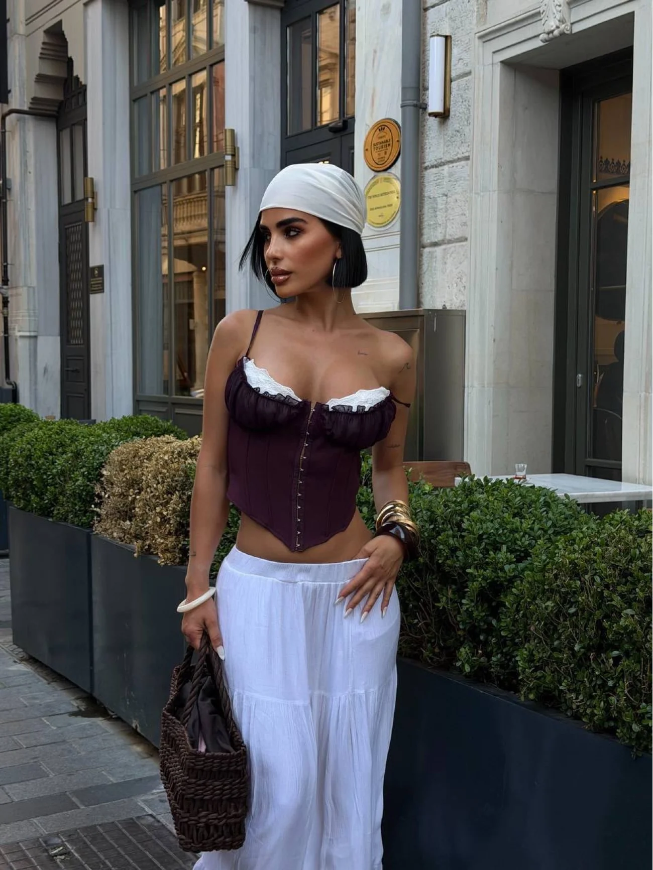 Kadın Mürdüm Agraflı Korse Büstiyer 1026-221826