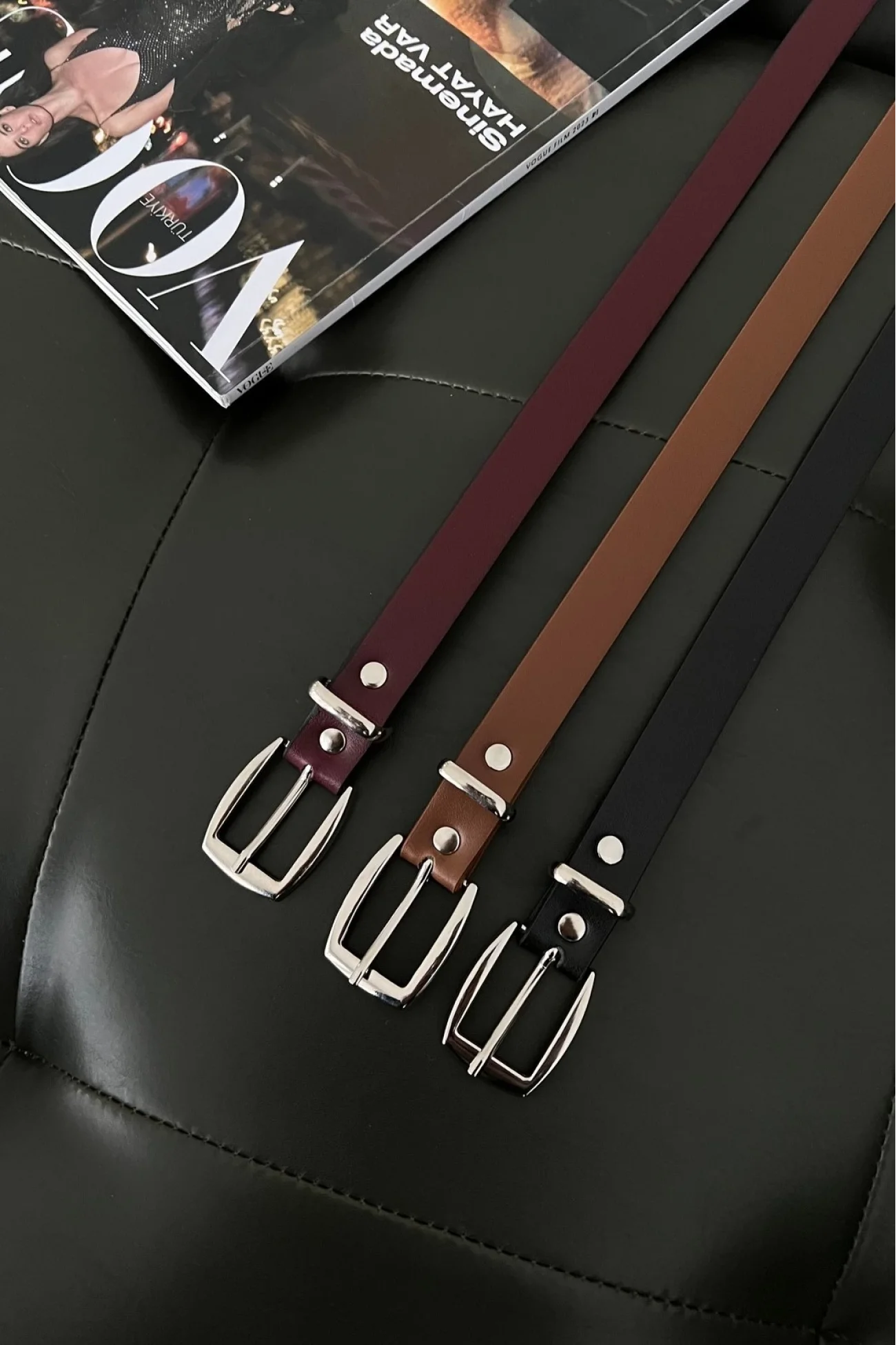 Kadın Original Basic Dikdörtgen 3l ü Set Kemer 1043-0002