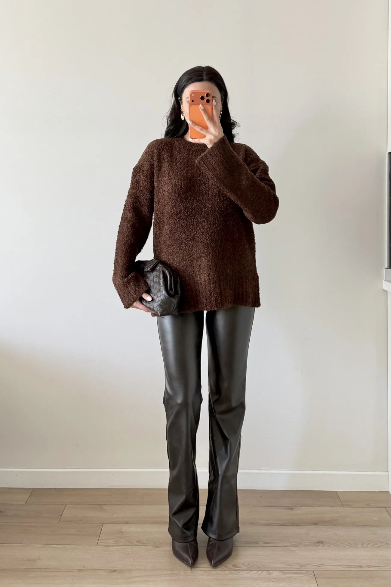 Kadın Kahve Oversize Buklet Kazak 1014-2347