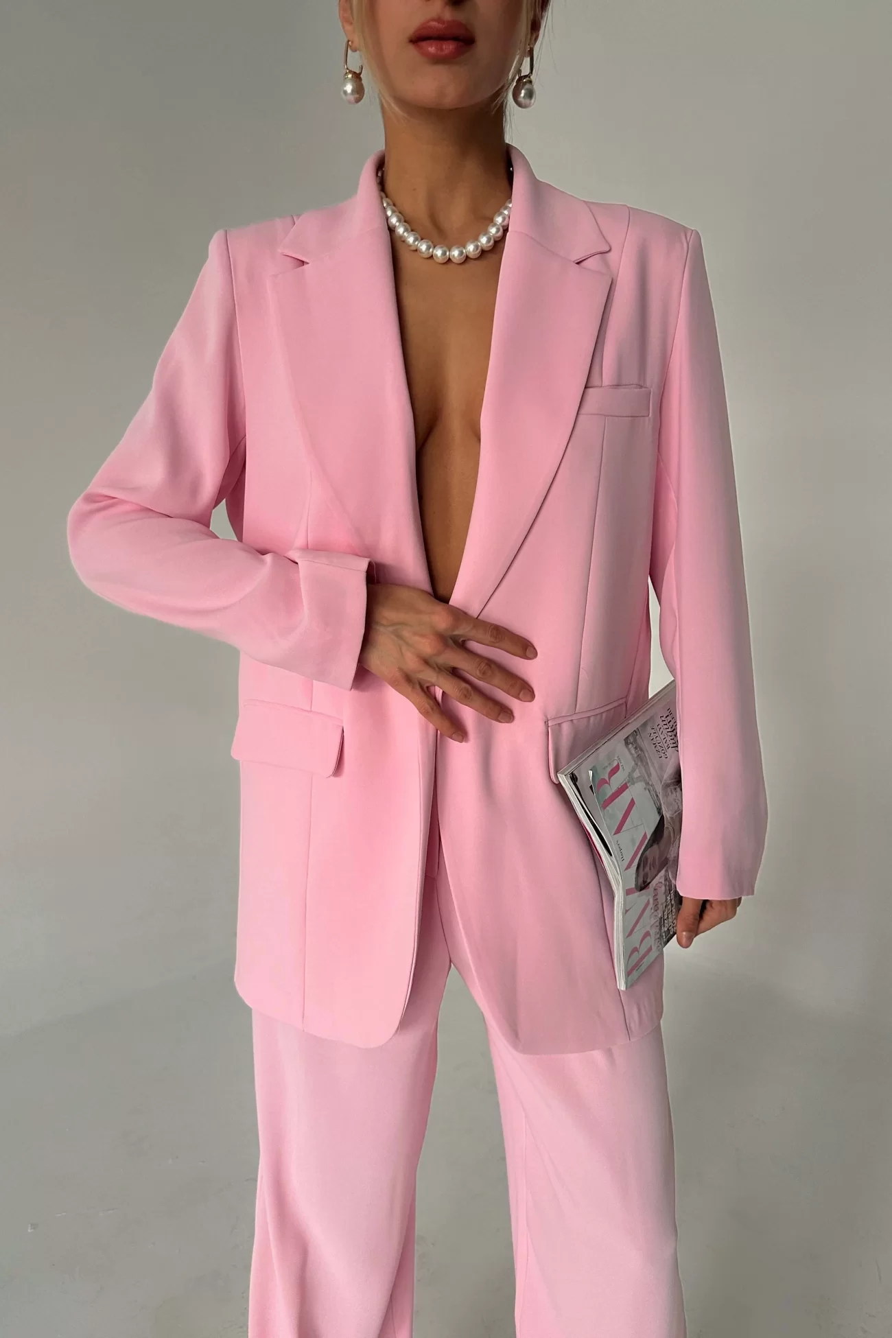 Kadın Pembe Blazer Ceket