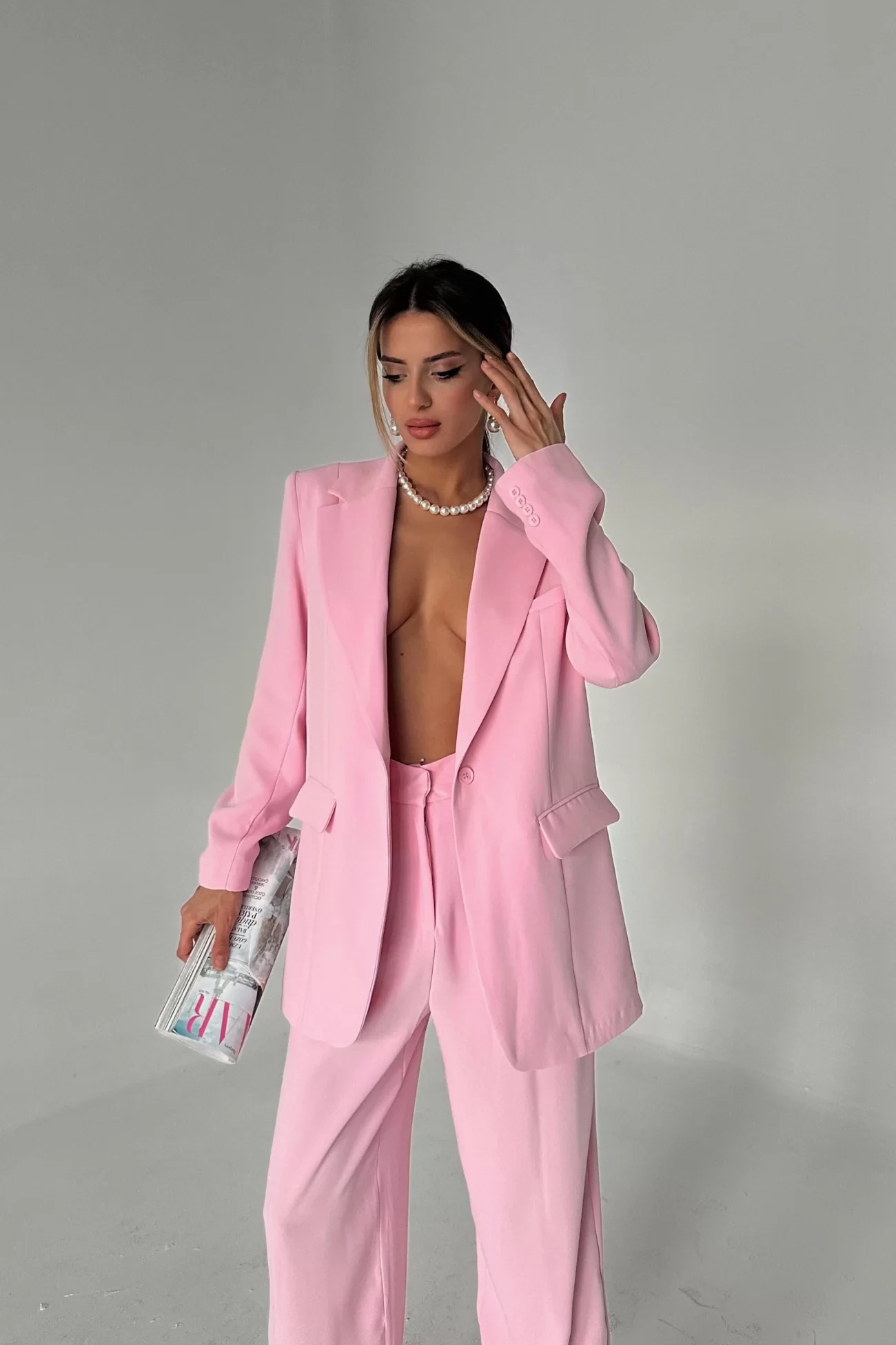 Kadın Pembe Blazer Ceket