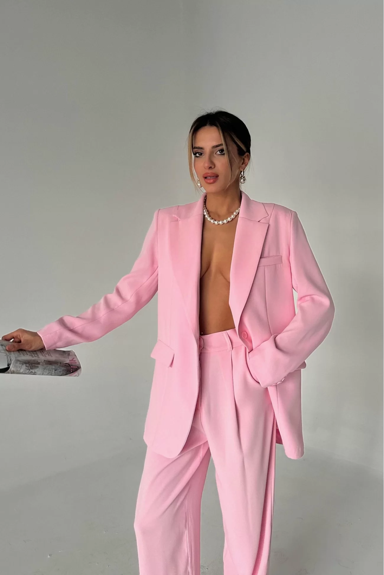 Kadın Pembe Blazer Ceket