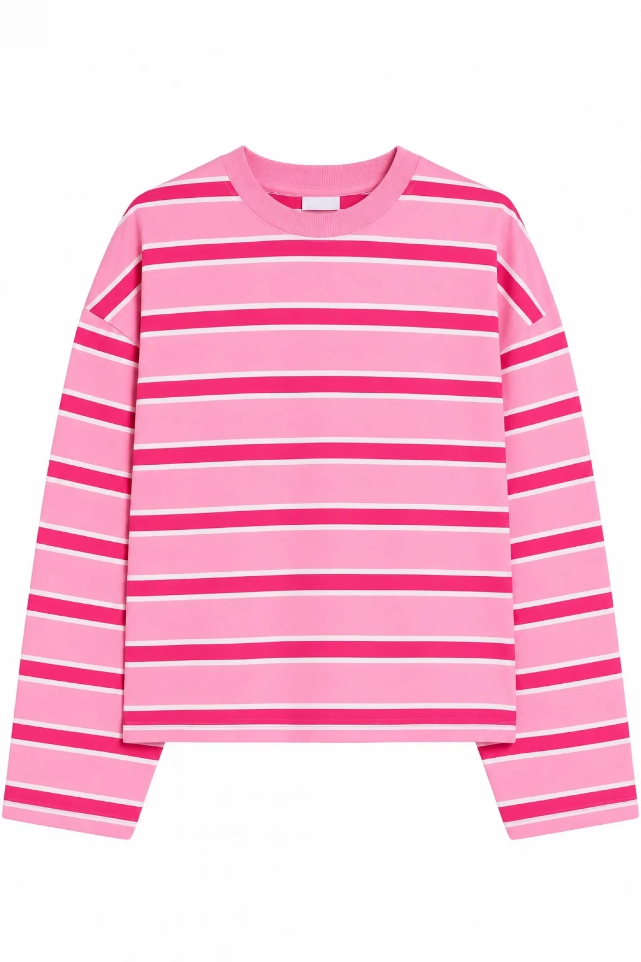 Kadın Pembe Çizgili Sweatshirt 13691