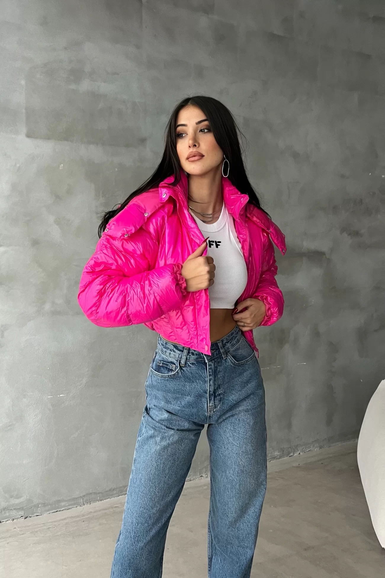 Kadın Pembe Crop Mont 0990-0019