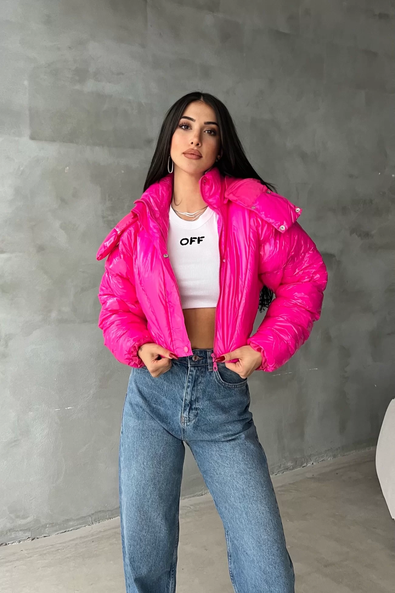 Kadın Pembe Crop Mont 0990-0019