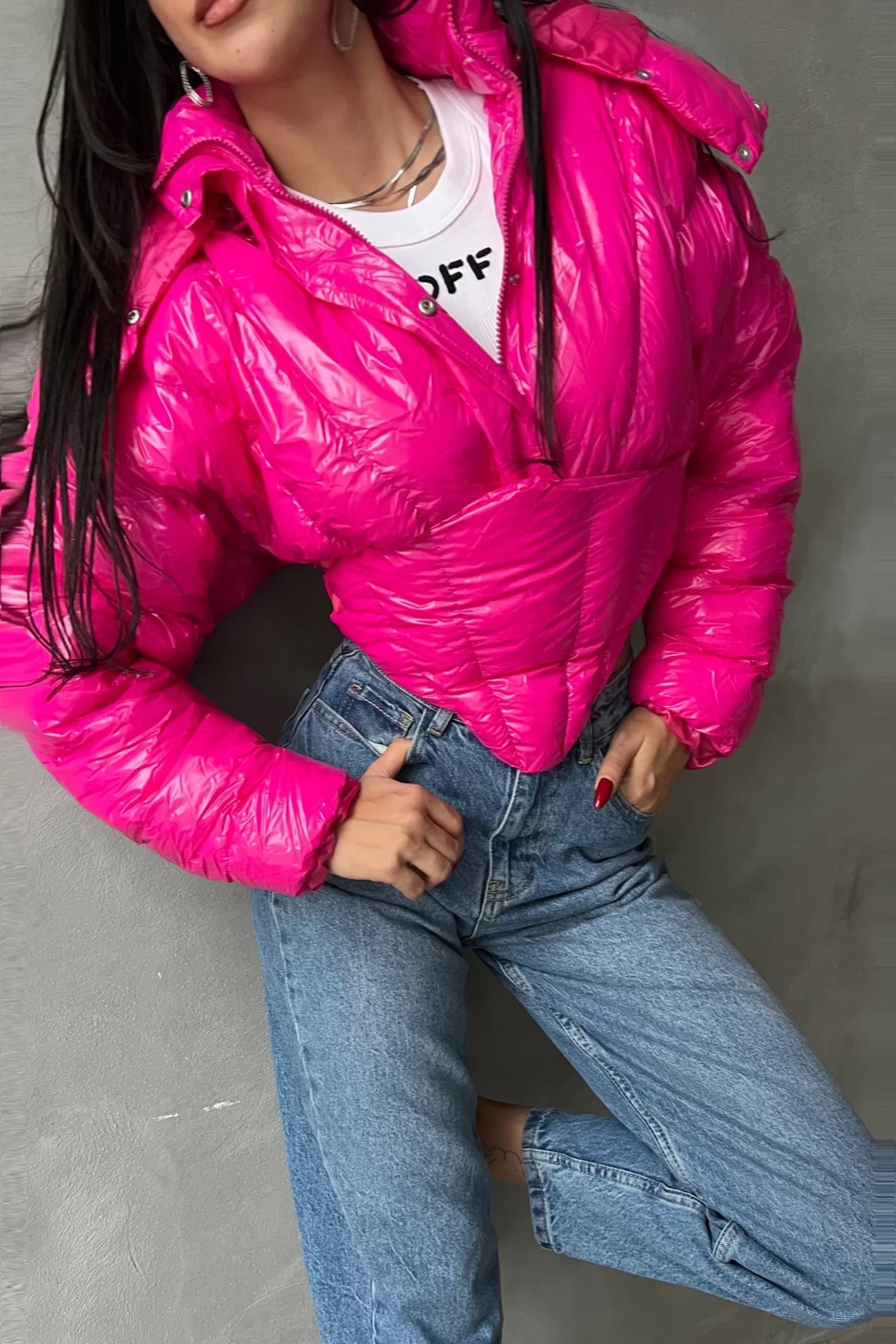 Kadın Pembe Crop Mont 0990-0019