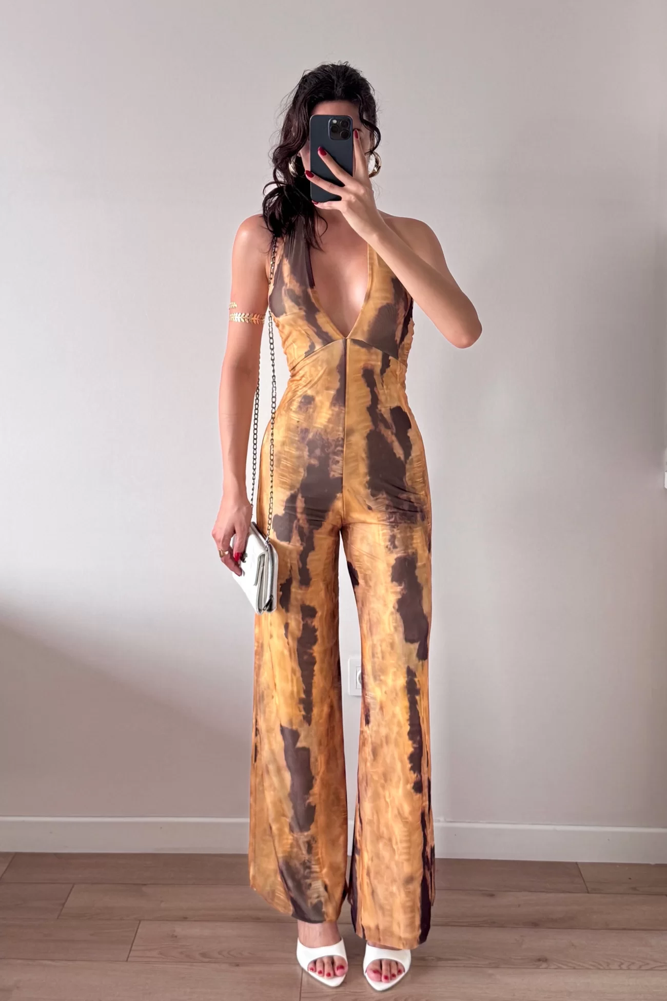 Kadın Sarı Halter Yaka Tulum 1017-2539