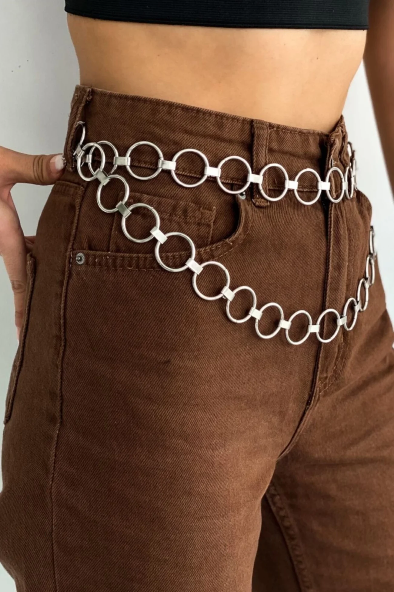 Kadın Silver Halka Zincir Kemer 1043-0009