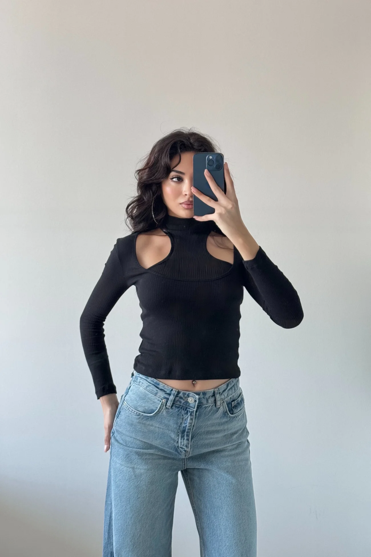 Kadın Siyah Bluz 1017-0552