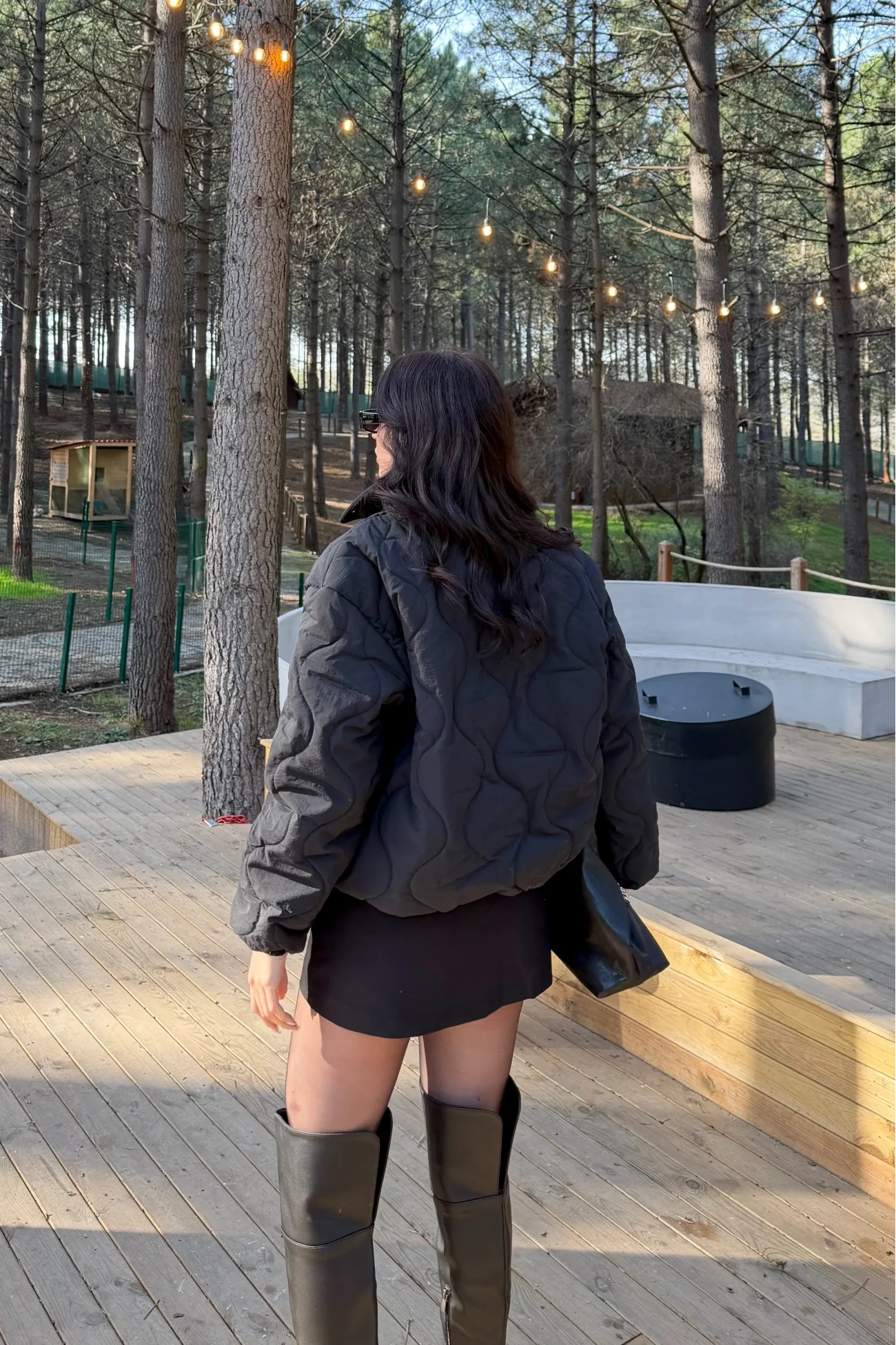 Kadın Siyah Fermuarlı Cepli Mont 0445-26009