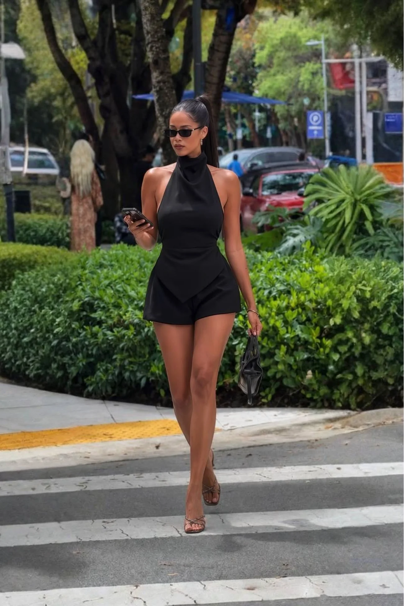 Kadın Siyah Miami Şort Bluz Takım 5430