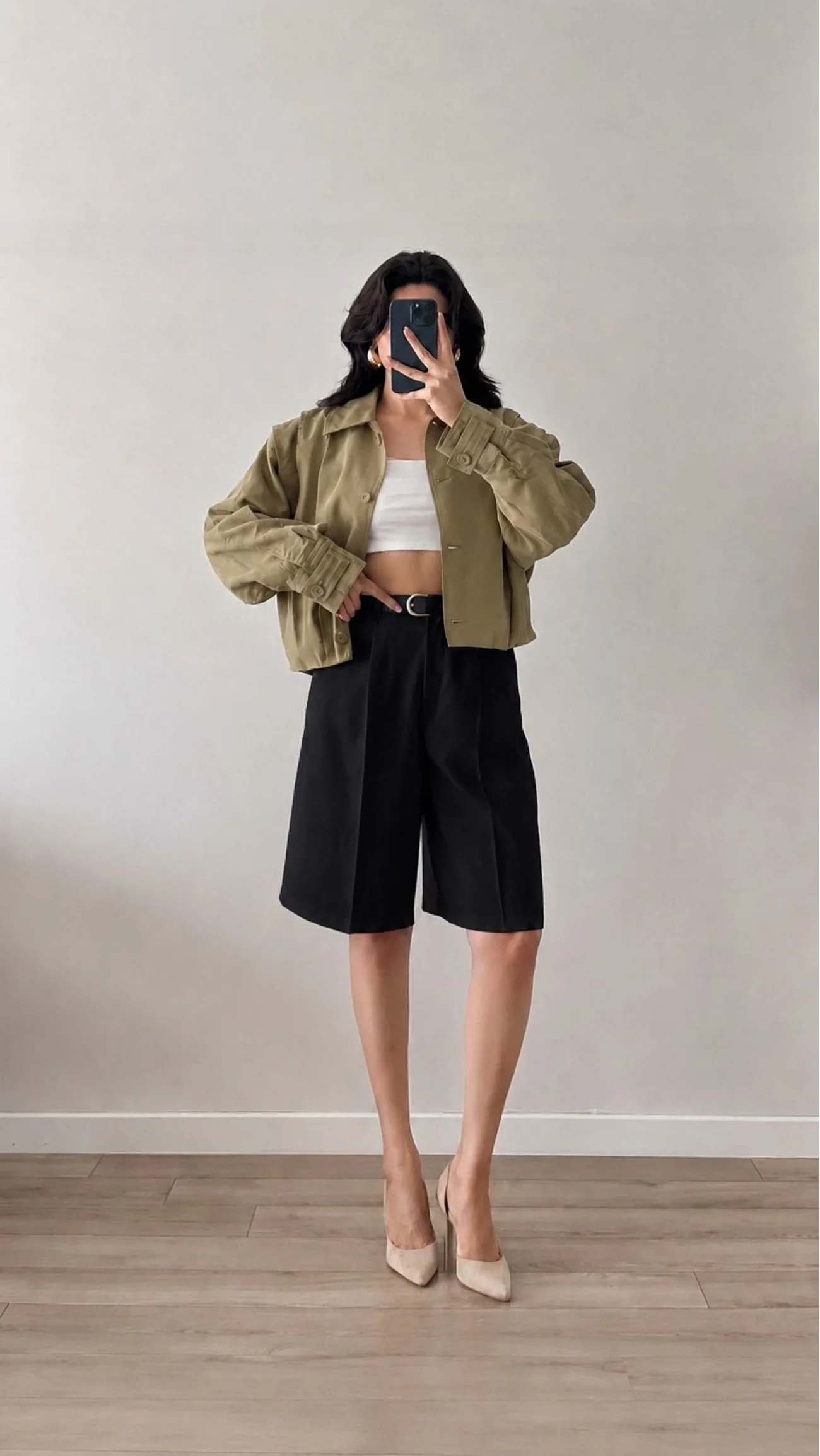 Kadın Siyah Oversize Şort 1017-4142