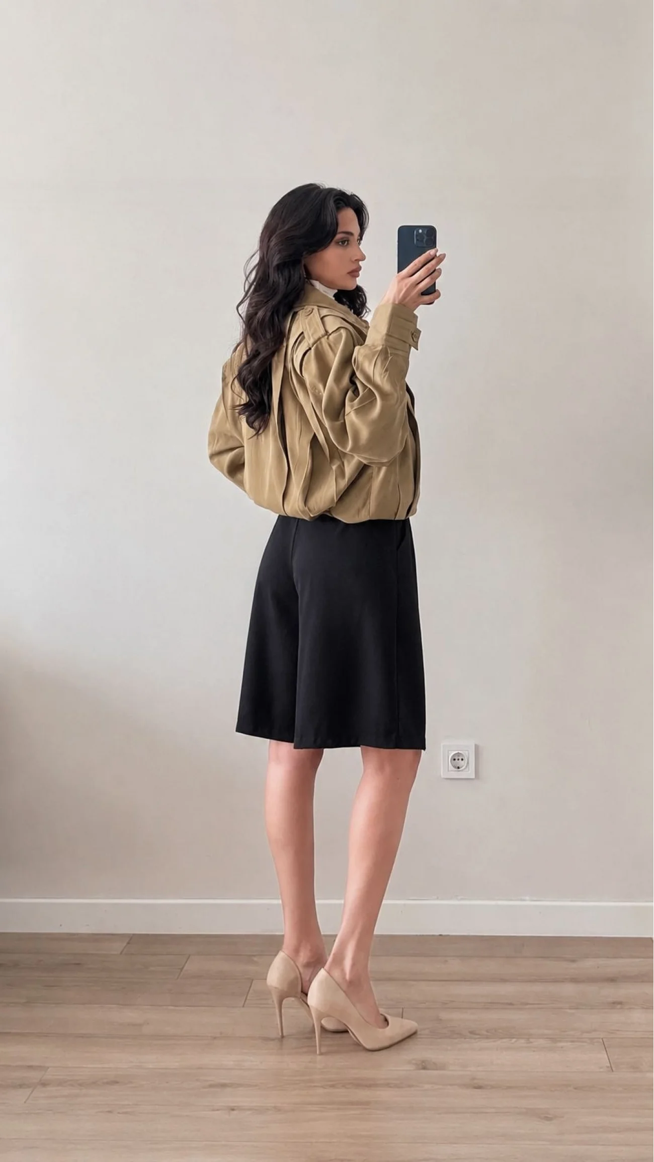 Kadın Siyah Oversize Şort 1017-4142