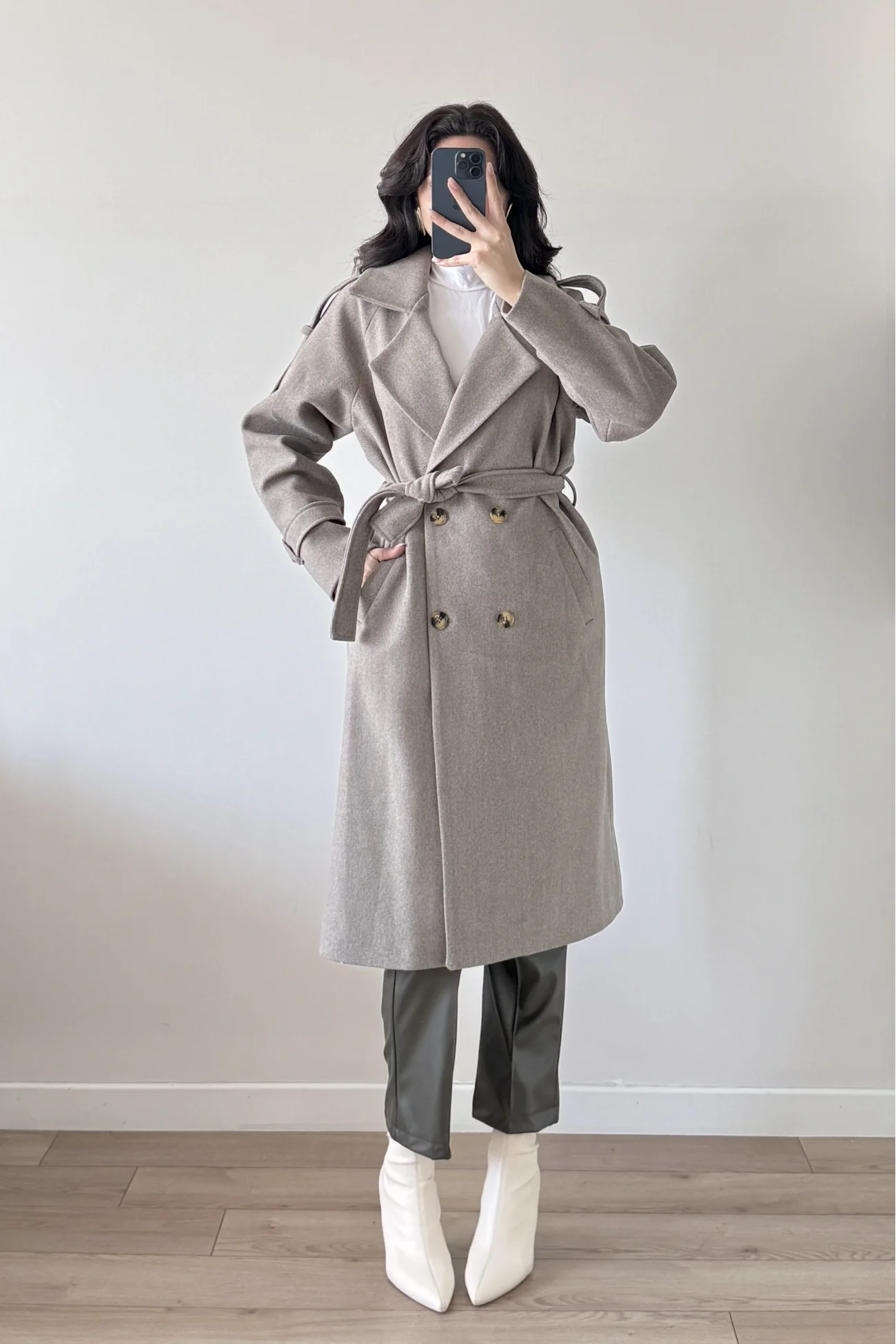 Kadın Vizon Kaşe Kaban 3122