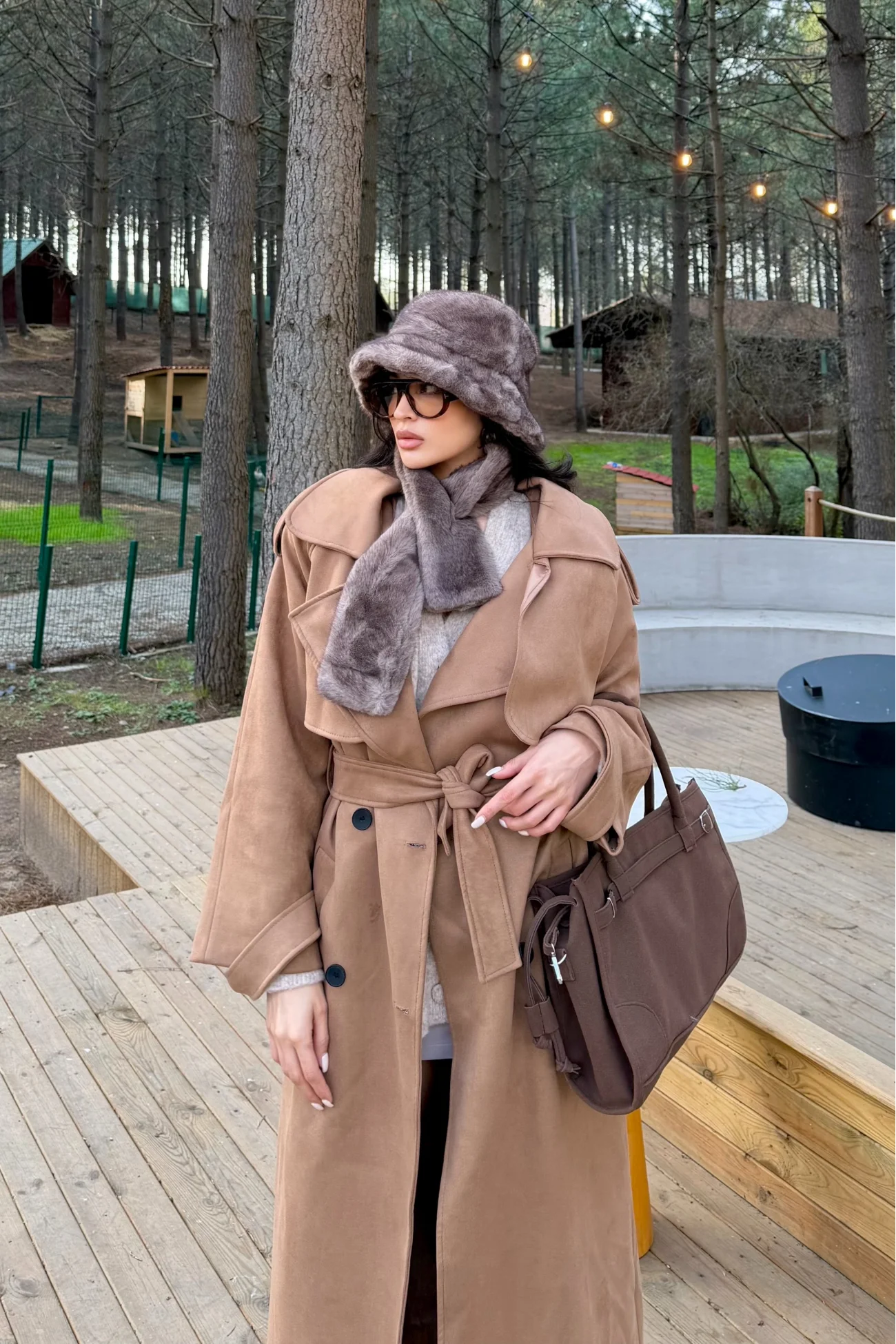 Kadın Vizon Peluş Bucket Şapka 594-14817