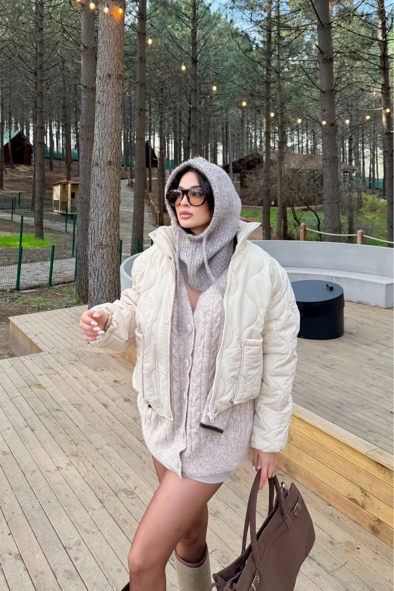 Kadın Vizon Triko Balaklava Bere 594-14911