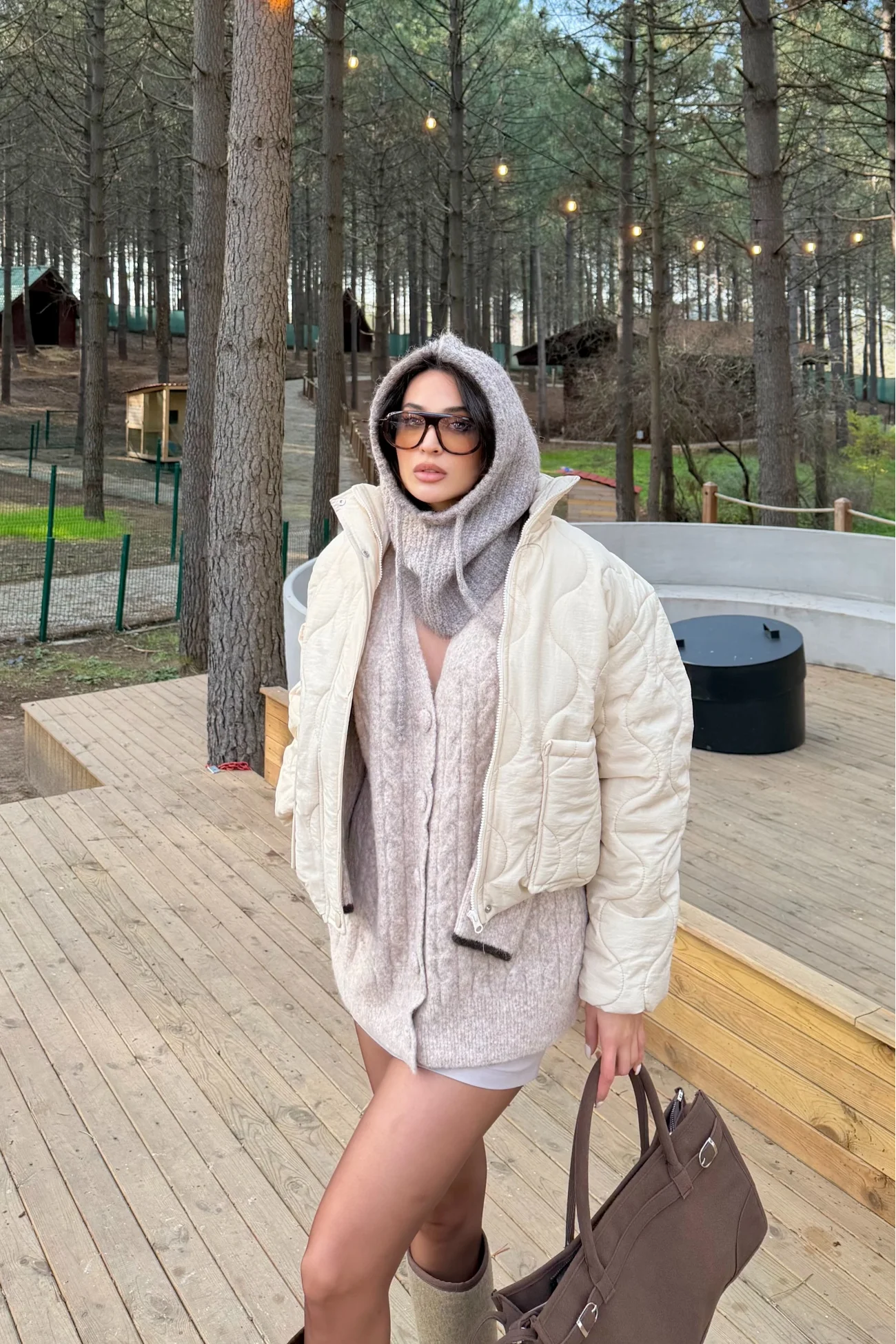 Kadın Vizon Triko Balaklava Bere 594-14911