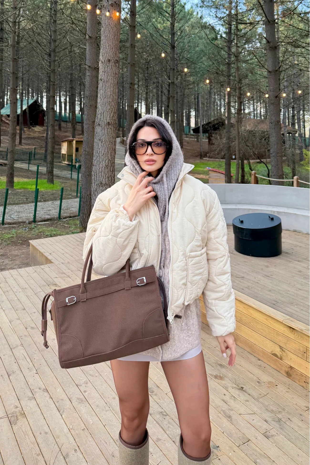 Kadın Vizon Triko Balaklava Bere 594-14911