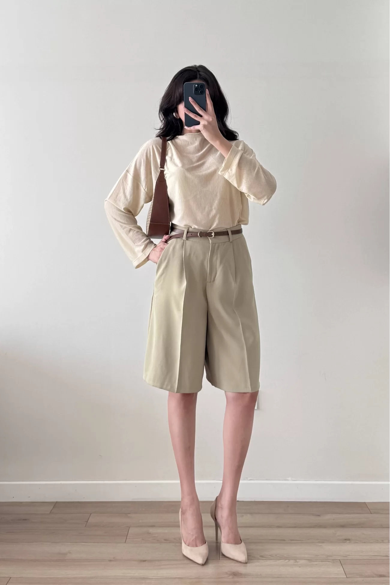 Kadın Yeşil Oversize Şort 1017-4142
