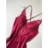 Bordo Dantel Detaylı 6lı Gecelik Sabahlık Set
