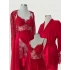 Luna Bridal Dantel & Saten Altılı Set Kırmızı