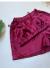 Bordo Bralet Şort Takım