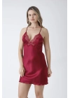 Diamond Kısa Gecelik Seti Bordo