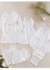 Diamond Short Nightgown Set Ecru