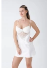 Ekru Gecelik Sabahlık Takım