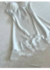 Ekru Güpür Detaylı Gecelik