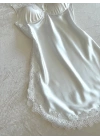 Ekru Güpür Detaylı Gecelik