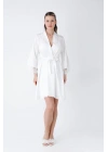 Ekru Kısa Gecelik Sabahlık Takım