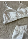 Ekru Saten Bralet Takım
