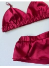 Kırmızı Saten Bralet Takım