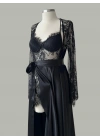 Luna Bridal Dantel & Saten Altılı Set Siyah