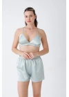 Mint Yeşili Bralet Şort Takım