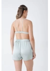 Mint Yeşili Bralet Şort Takım
