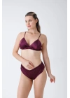 Mor Saten Bralet Takım