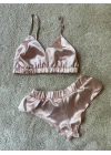 Pudra Saten Bralet Takım