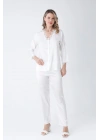 Saten Ekru Gecelik Seti