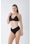 Siyah Saten Bralet Takım