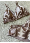 Vizon Saten Bralet Takım