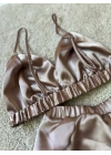 Vizon Saten Bralet Takım