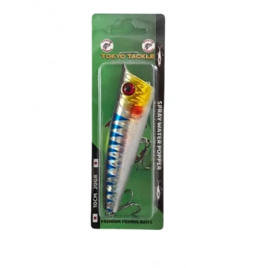 Tokyo Tackle Spray Water Popper Su Üstü Püskürtmeli Sahte Popper Yem 10cm 20gr