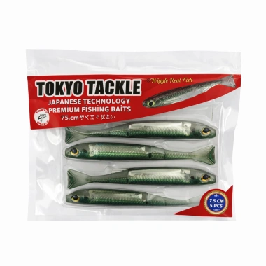 TokyoTackle Wiggle Real Fish Silikon Sahte Balık Yem 7.5cm 5li paket