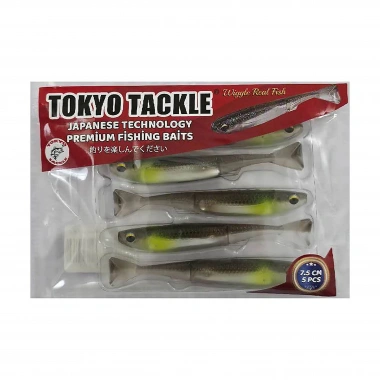 TokyoTackle Wiggle Real Fish Silikon Sahte Balık Yem 7.5cm 5li paket